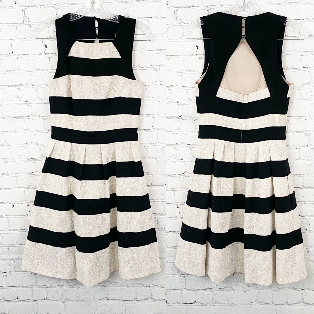 Karen Millen Striped Lace  Sleeveless Dress, SZ4